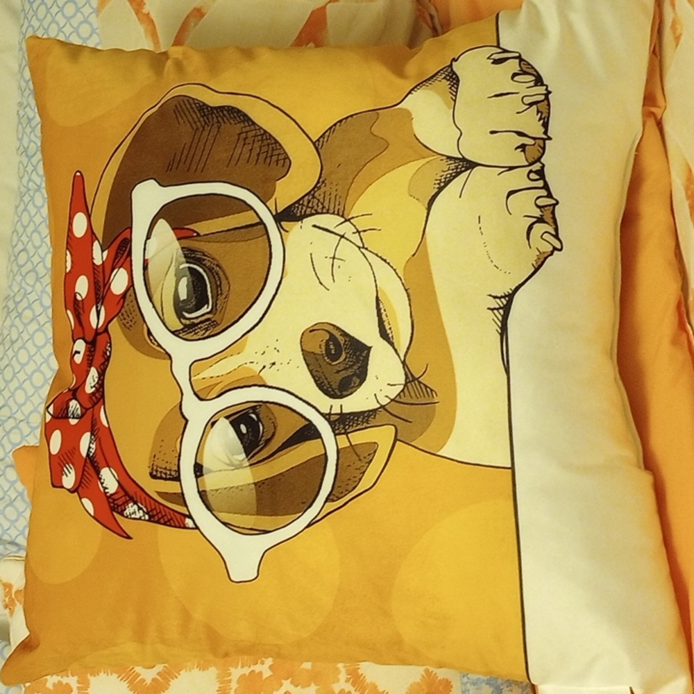 NWT adorable dog pillow  20 X 20